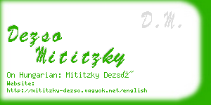 dezso mititzky business card